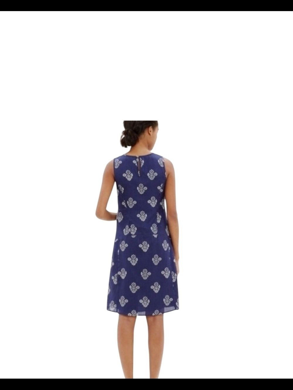 Madewell Skyscape Flower Stamp Shift Dress Blue Silk Cotton Blend Size Small - Picture 14 of 14